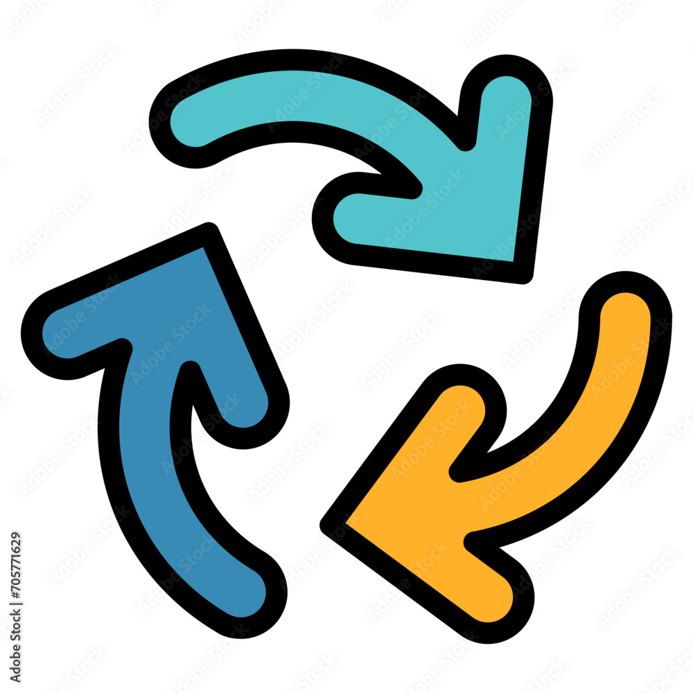 Recycling Arrow Outline Color Icon Recycling Arrow Outline Color Icon