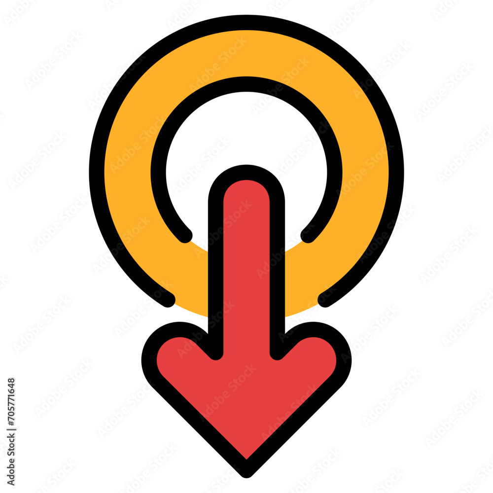 Swipe Down Arrow Outline Color Icon Swipe Down Arrow Outline Color Icon