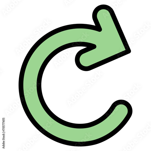 Clockwise Arrow Outline Color Icon