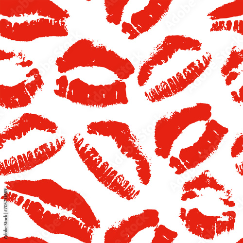 Lips imprint vector cartoon seamless pattern background for wallpaper  wrapping  packing  and backdrop.