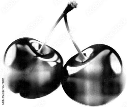 Cherry Halftone Collage