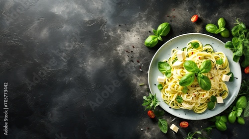 Vegetarian pasta with vegetables