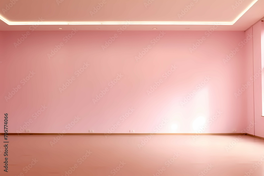 Obraz premium Empty Light Pink Wall, A Room With A Pink Wall
