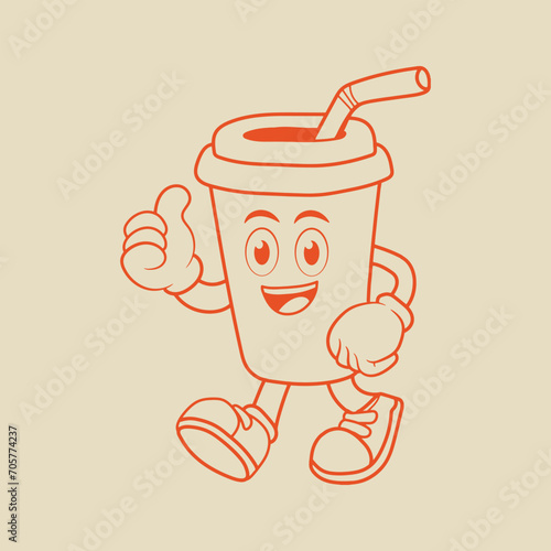 Meet our cheerful coffee cup mascot, ready to energize your day with a thumbs-up! 

