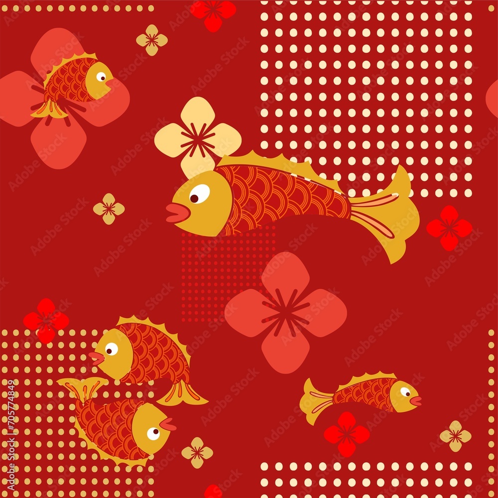 Chinese New Year is a seamless pattern of simple, flat graphic elements in Asian style. Cute digital illustration ideal for printing, branding, social media, scrapbooking and DIY Chinese New Year is a seamless pattern of simple, flat graphic elements in Asian style. Cute digital illustration ideal for printing, branding, social media, scrapbooking and DIY