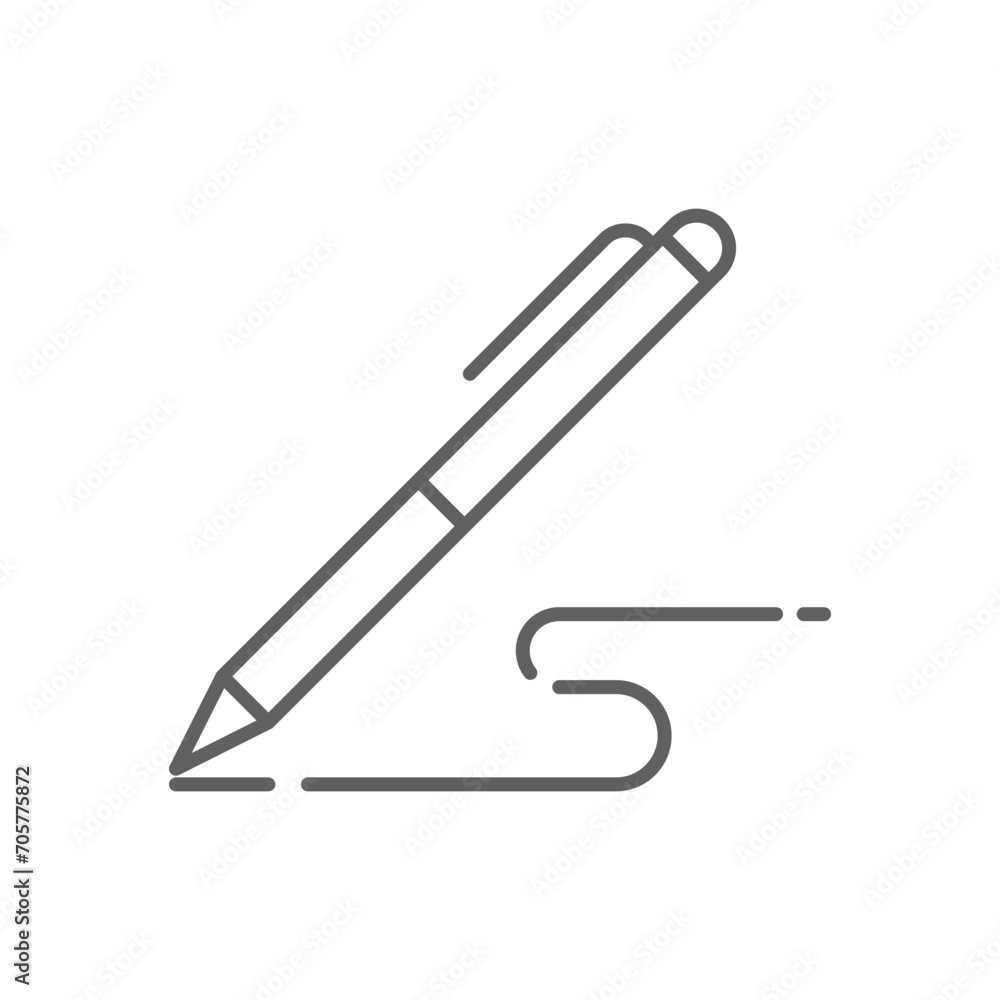 Pen, write icon. Simple outline style. Signature pen, paper, ink, sign, pencil, tool, education concept. Thin line symbol. Vector illustration isolated. Editable stroke. Pen, write icon. Simple outline style. Signature pen, paper, ink, sign, pencil, tool, education concept. Thin line symbol. Vector illustration isolated. Editable stroke.