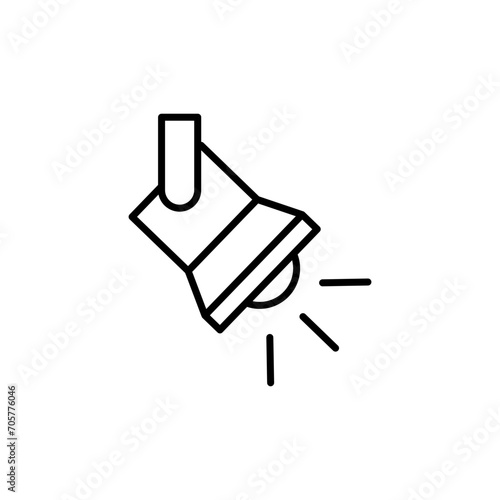Searchlight icon. Simple outline style. Spotlight, stage light projector, floodlight, track light, theater concept. Thin line symbol. Vector illustration isolated.