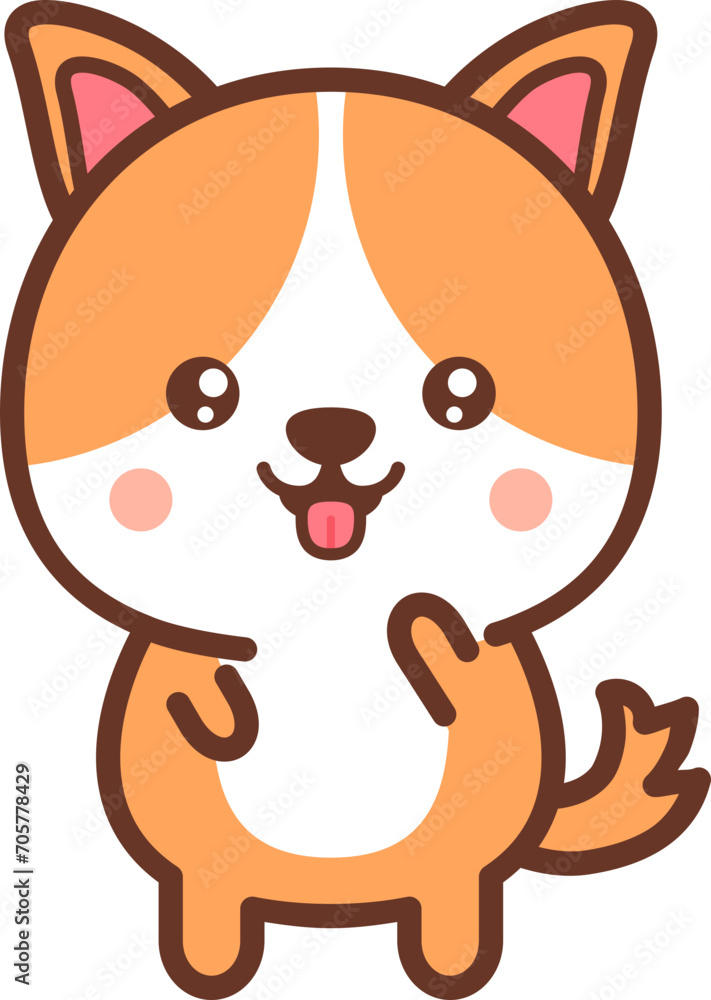 Cute puppy dog character with a happy face Cute puppy dog character with a happy face