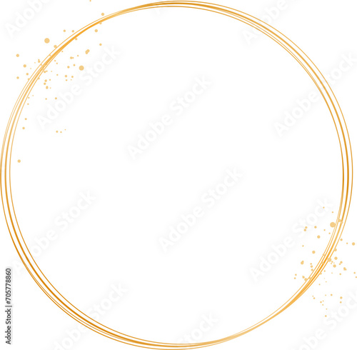 Glittery gold circle frame