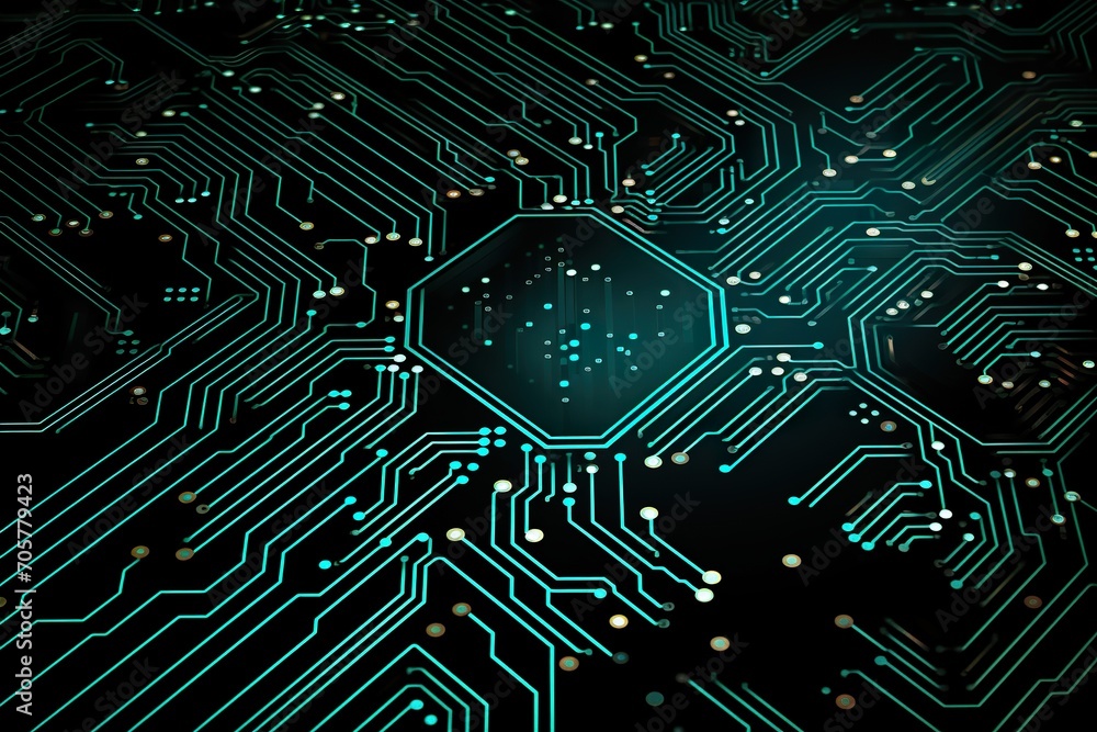 Circuit board technology pattern isolated on black Circuit board technology pattern isolated on black
