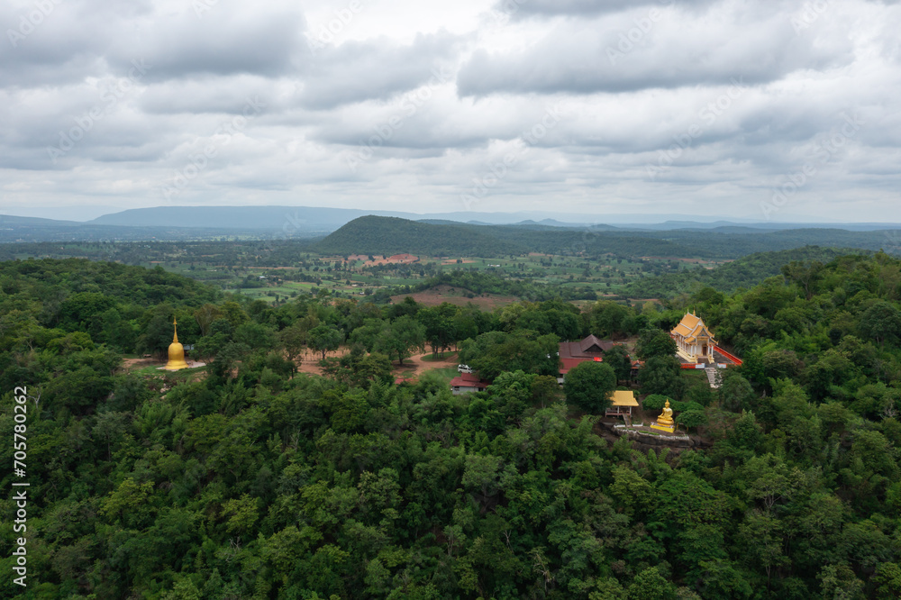 Aerial view of Ban Sapan village, Peaceful little village in Nan province,Thailand