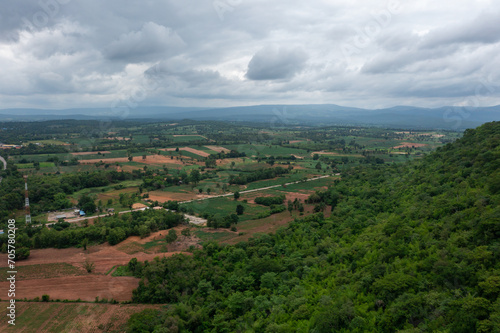 Aerial view of Ban Sapan village, Peaceful little village in Nan province,Thailand