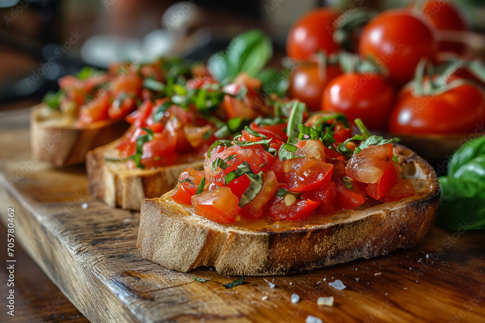 Bruschetta with tomato basil garlic. Bruschetta with tomato basil garlic.