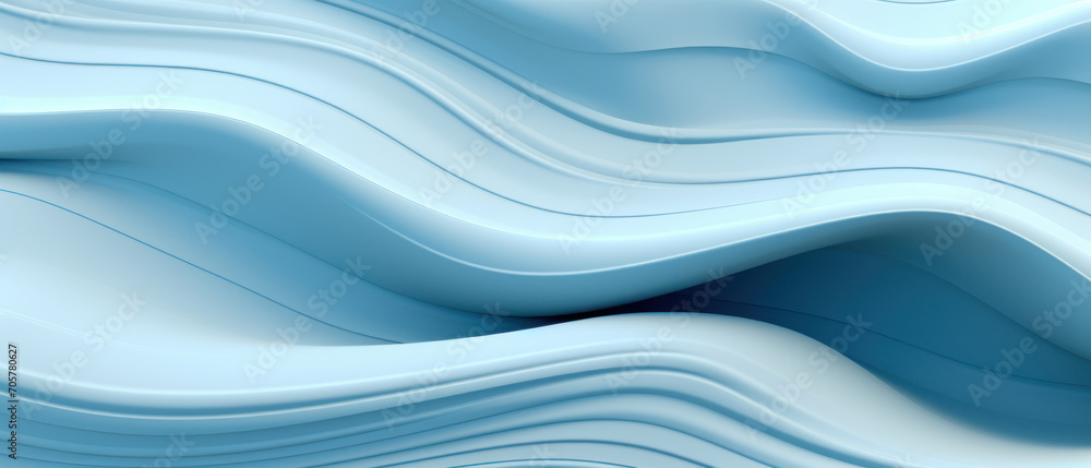 Obraz premium Elegant abstract design with soft, flowing waves in shades of blue.