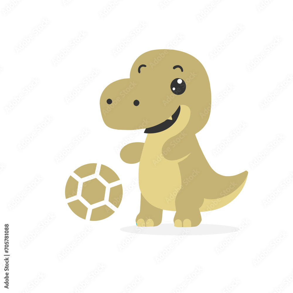 Happy cute sweet dinosaur wallpaper white background vector.