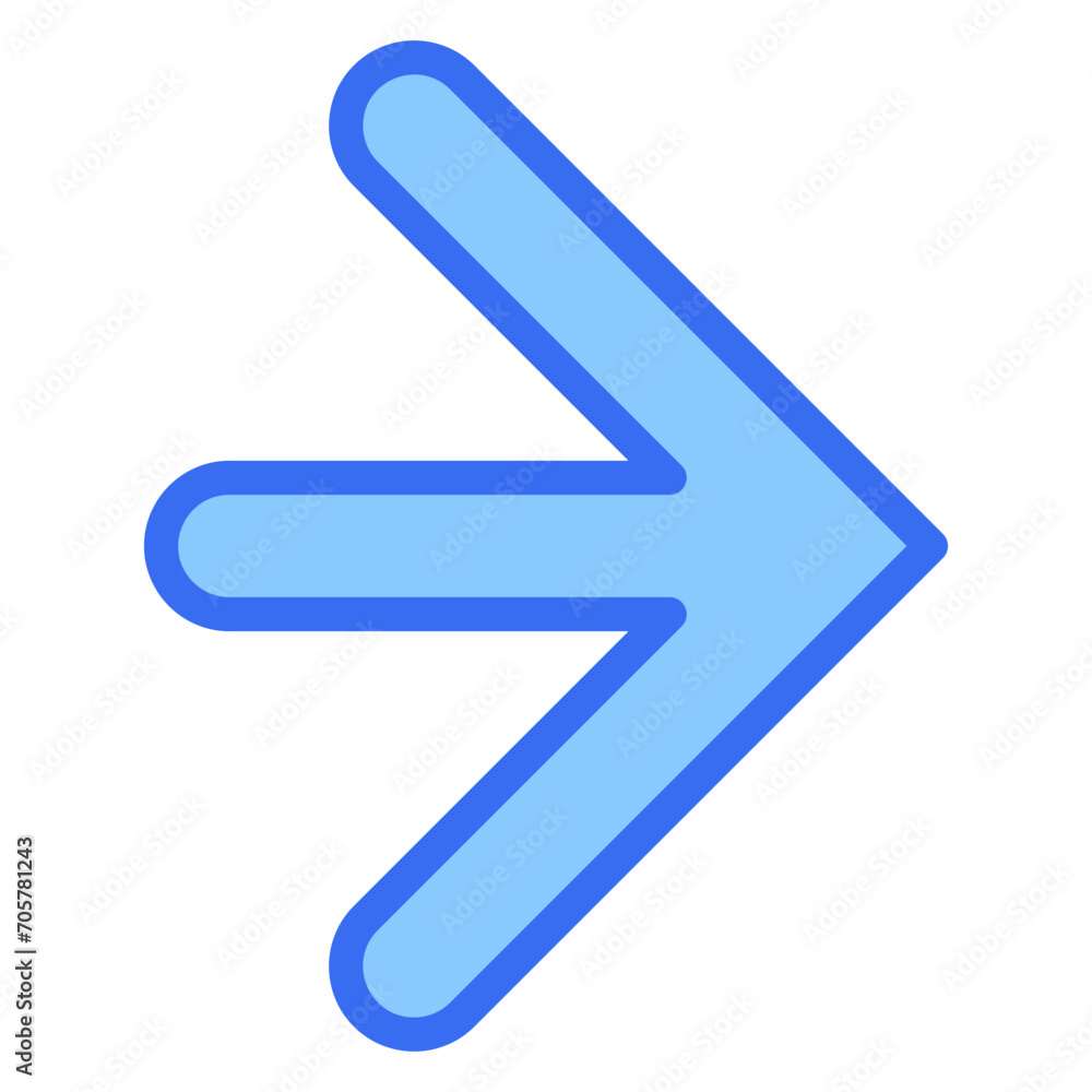 Short Arrow Blue Icon