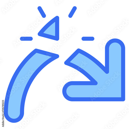 Broken Arrow Blue Icon