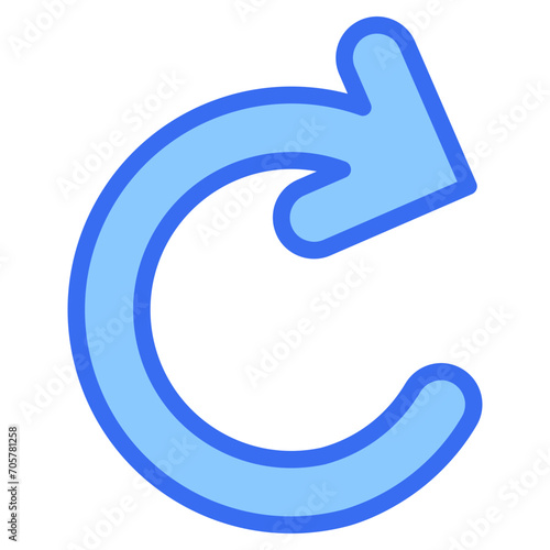 Clockwise Arrow Blue Icon