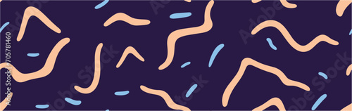 Illustration with Abstract Ornament. Abstract background with artistic brush winding strokes. Quiz seamless pattern.