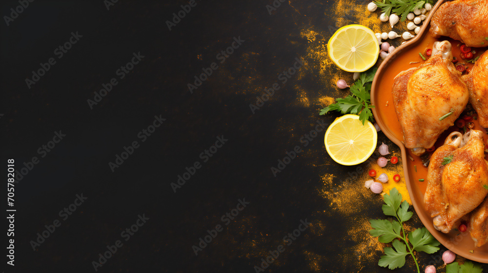 National Curried Chicken Day banner template. with lots of empty copy