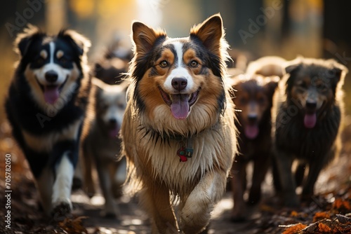 A dog daycare center  where furry pals gather for a day filled with fun  frolic  and furry friendships.