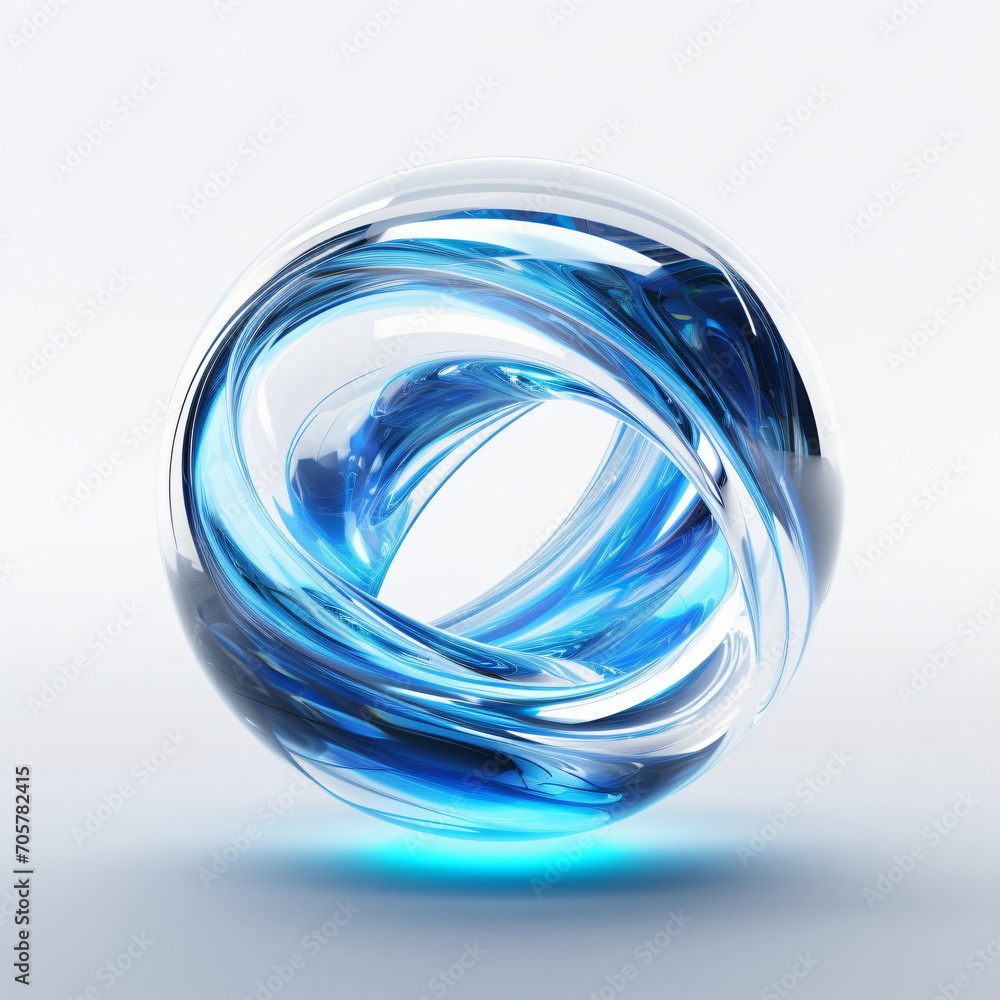 Abstract Blue Swirl Glass Sphere Abstract Blue Swirl Glass Sphere