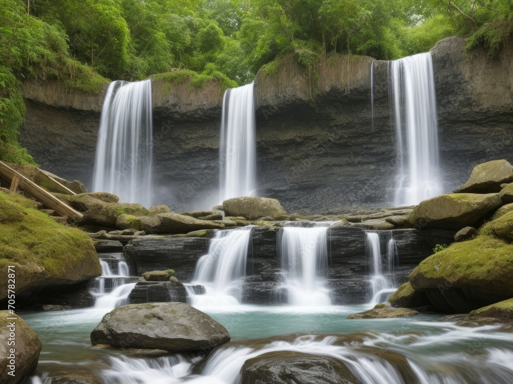 Obraz premium Waterfall view background design