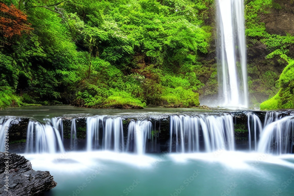 Waterfall view background design