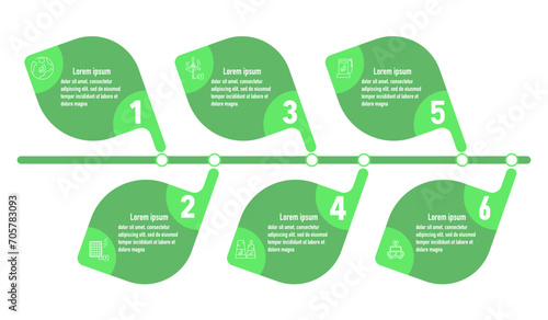 Infographic renewable energy template for energy consumption sustainable information presentation. eco green workflow diagrams. Report plan 6 topics