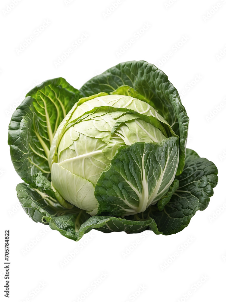 Fototapeta premium CABBAGE ON TRANSPARENT BACKGROUND