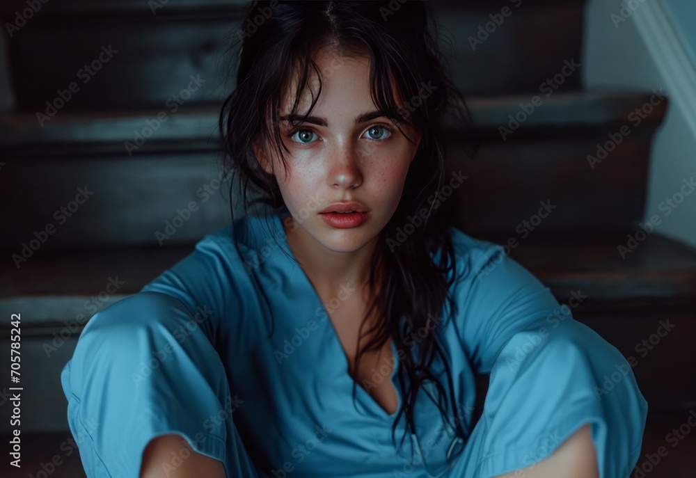 Sometimes not everything is in our hands. Shot of a female nurse looking stressed while sitting on a staircase. Sometimes not everything is in our hands. Shot of a female nurse looking stressed while sitting on a staircase.