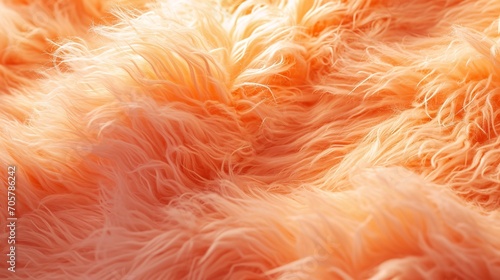 Close-up of the trendy peach fur texture Background structure of abstract apricot wool, Generative AI.