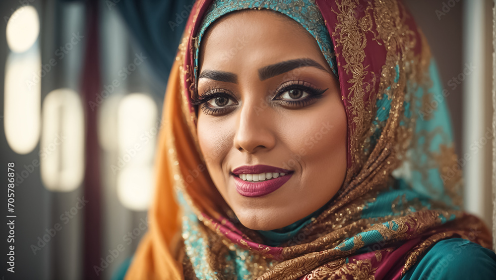 portrait of a beautiful arab woman in traditional clothes