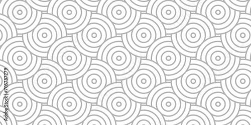 Modern diamond geometric waves spiral pattern and abstract circle wave lines. Gray seamless tile stripe geomatics overlapping create retro square line backdrop pattern background. Overlapping Pattern. © MdLothfor