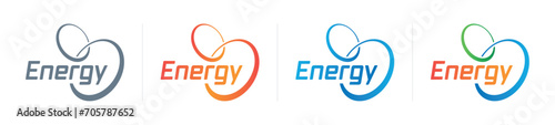 perspective circles and energy logo. orange-red energy logo. blue-navy energy concept. multicolored energy logo