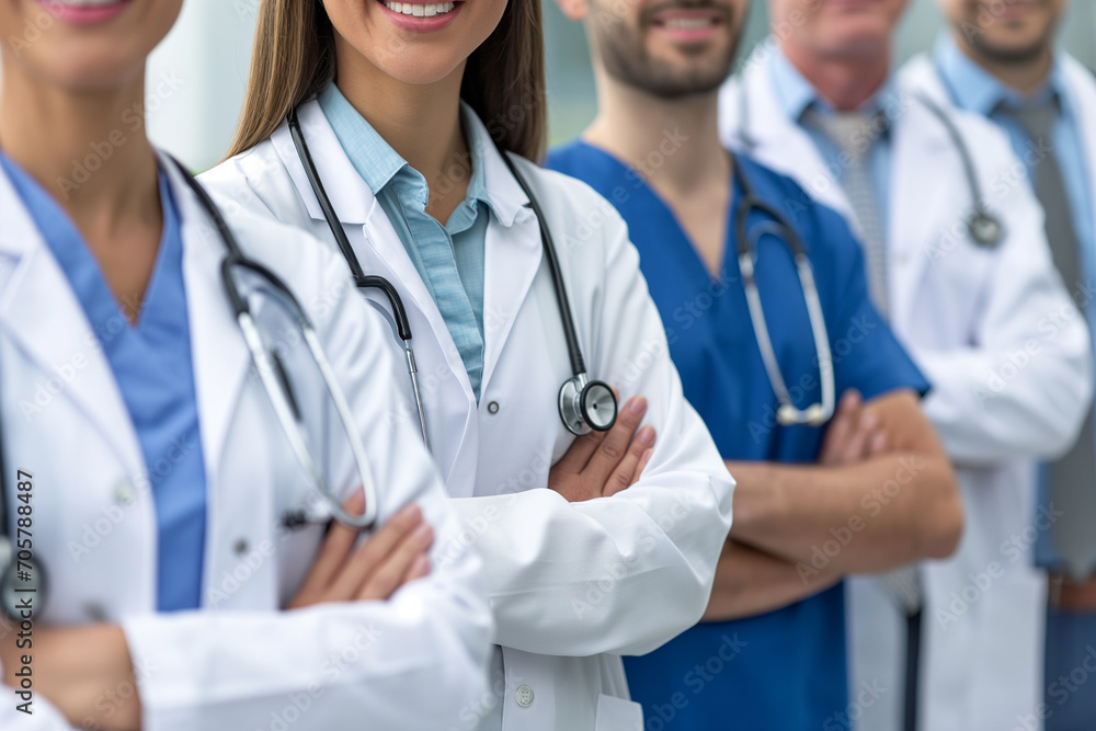 Fototapeta premium National Doctors Day concept : Healthcare people group. Professional doctor working in hospital office or clinic with other doctors, nurse and surgeon.
