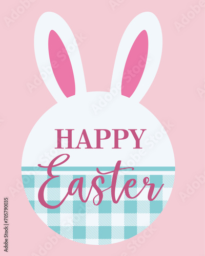 Vector illustration of cute, Easter card with bunny.