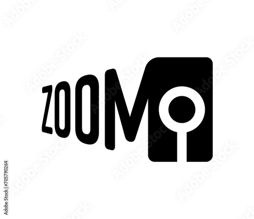 perspective zoom logo and magnifying glass on white background