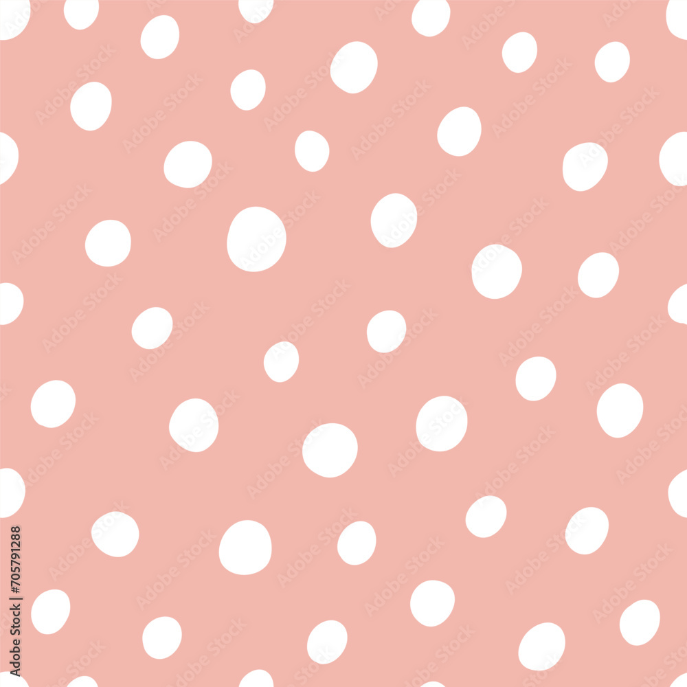 Pink seamless pattern with white spots