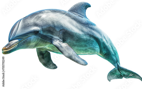 Imagen de Delfín con Majestuosidad Sobre un fondo transparente.