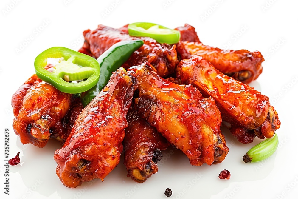 Spicy Chicken Wings Isolated Spicy Chicken Wings Isolated