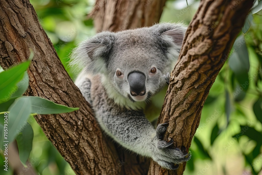Obraz premium Top View Koala on a Tree