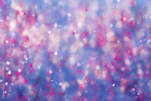 Blue Pink Blurred Texture Photo, A Blurry Image Of Pink And Blue Confetti