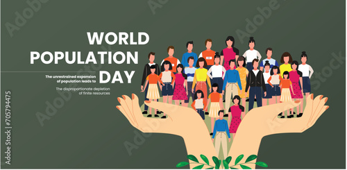 World Population Day, banner, poster, social media post, vector illustration, awareness, observance, 11th July, brochure, flyer, stop racism, humanity, equality, diversity, inclusion