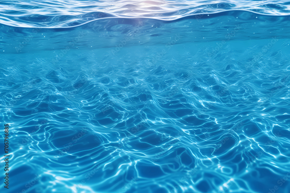 Close Up On A Picture Of A Blue Water Surface, A Blue Water Surface With Ripples