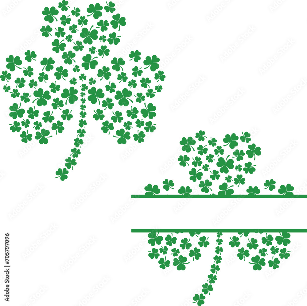Shamrock vector illustration of leaf on white background Shamrock vector illustration of leaf on white background