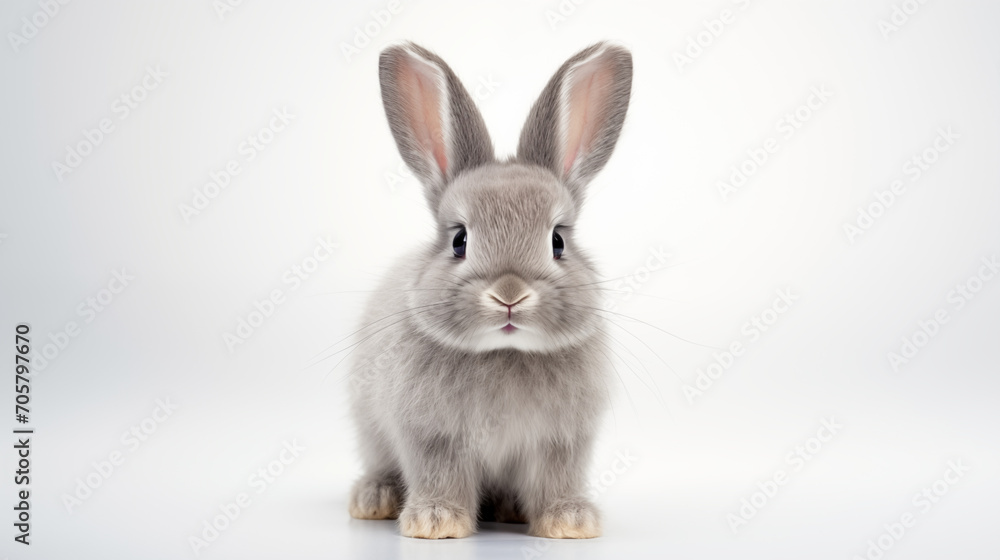 grey rabbit isolated on white background grey rabbit isolated on white background