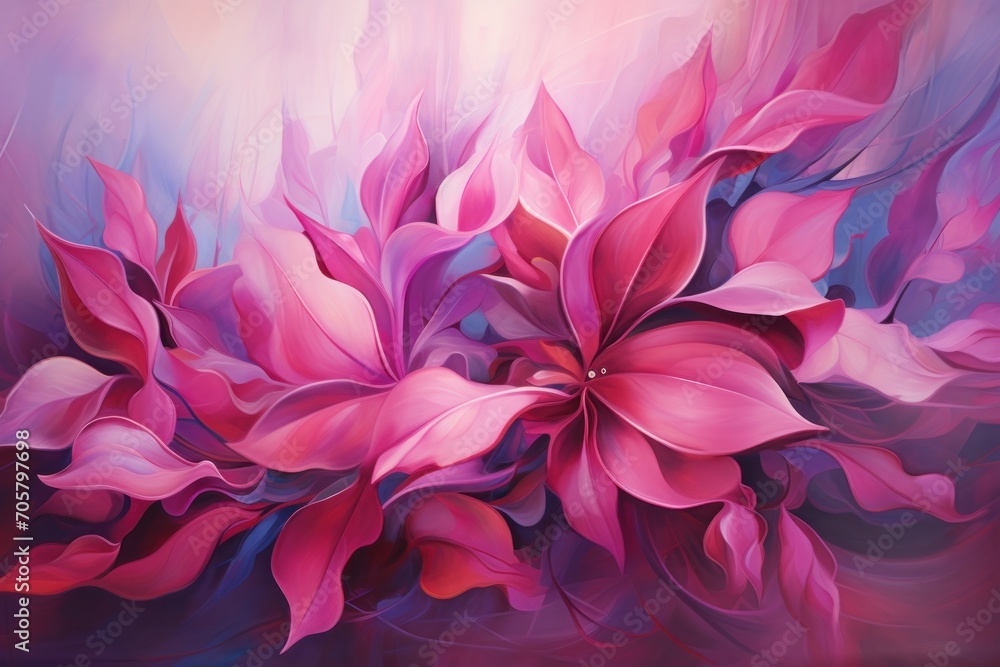 a painting of pink and purple flowers on a purple and blue background with a pink and white flower on the left side of the image and a pink flower on the right side of the right side of the. a painting of pink and purple flowers on a purple and blue background with a pink and white flower on the left side of the image and a pink flower on the right side of the right side of the.