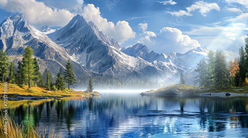 beautiful mountain lake background remix    © Emil
