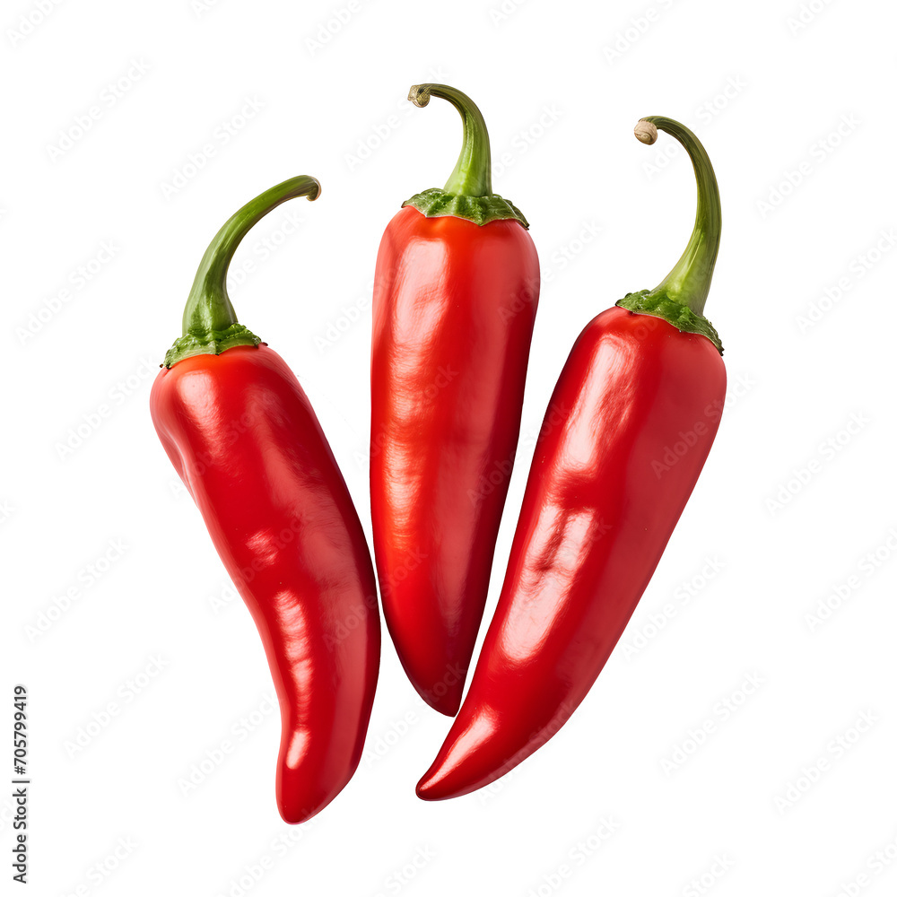 Red pepper on png background.
